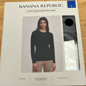 Banana Republic 2 pack long sleeve rib T shirt size Large black / white